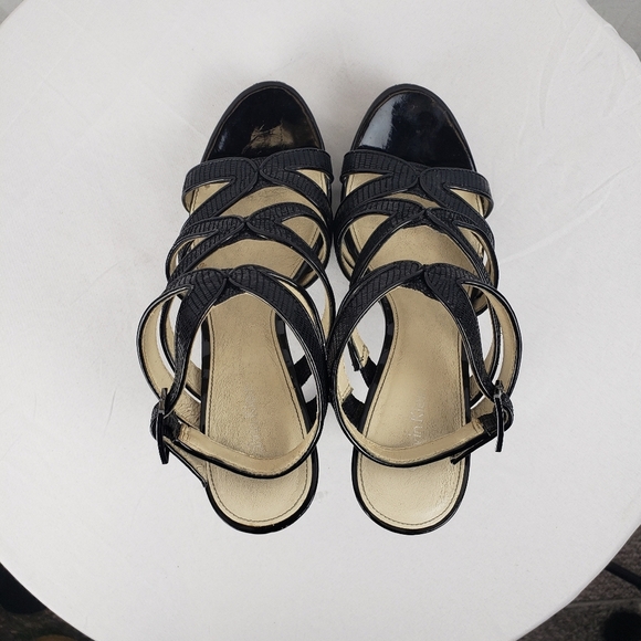 Calvin Klein Elegant Black Strappy Women's Open Toe 4' Heels Sz 8 - Picture 4 of 9
